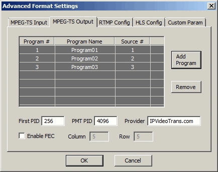 IPVTL MPEG-TS Output