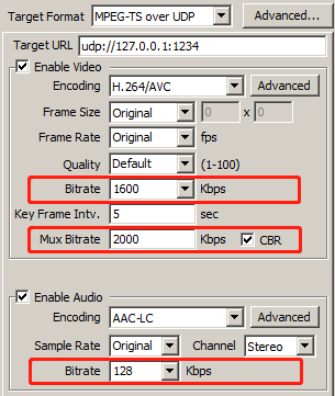 IPVTL CBR Settings