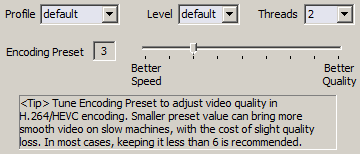 IPVTL H.264/HEVC Options