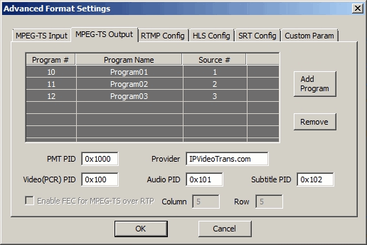 IPVTL MPEG-TS Multiple Program IPVTL MPEG-TS Multiple Program
