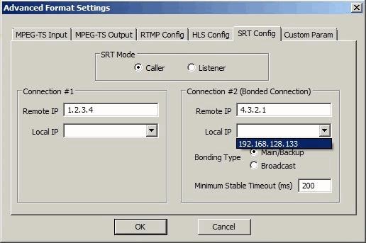 IPVTL SRT Config IPVTL SRT
Config