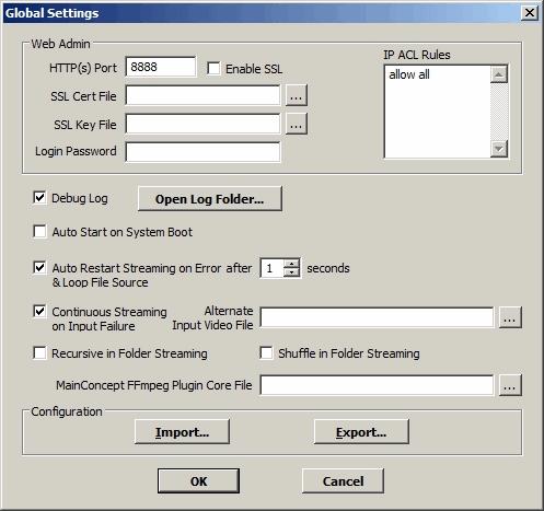 IPVTL Global Settings