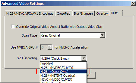 IPVTL Intel Quick Sync Video Decoding